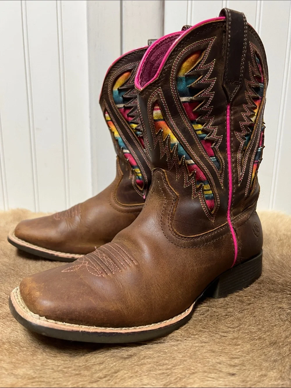 Ariat Venttek Quickdraw Serape Western Cowboy Boots 1.5 Leather